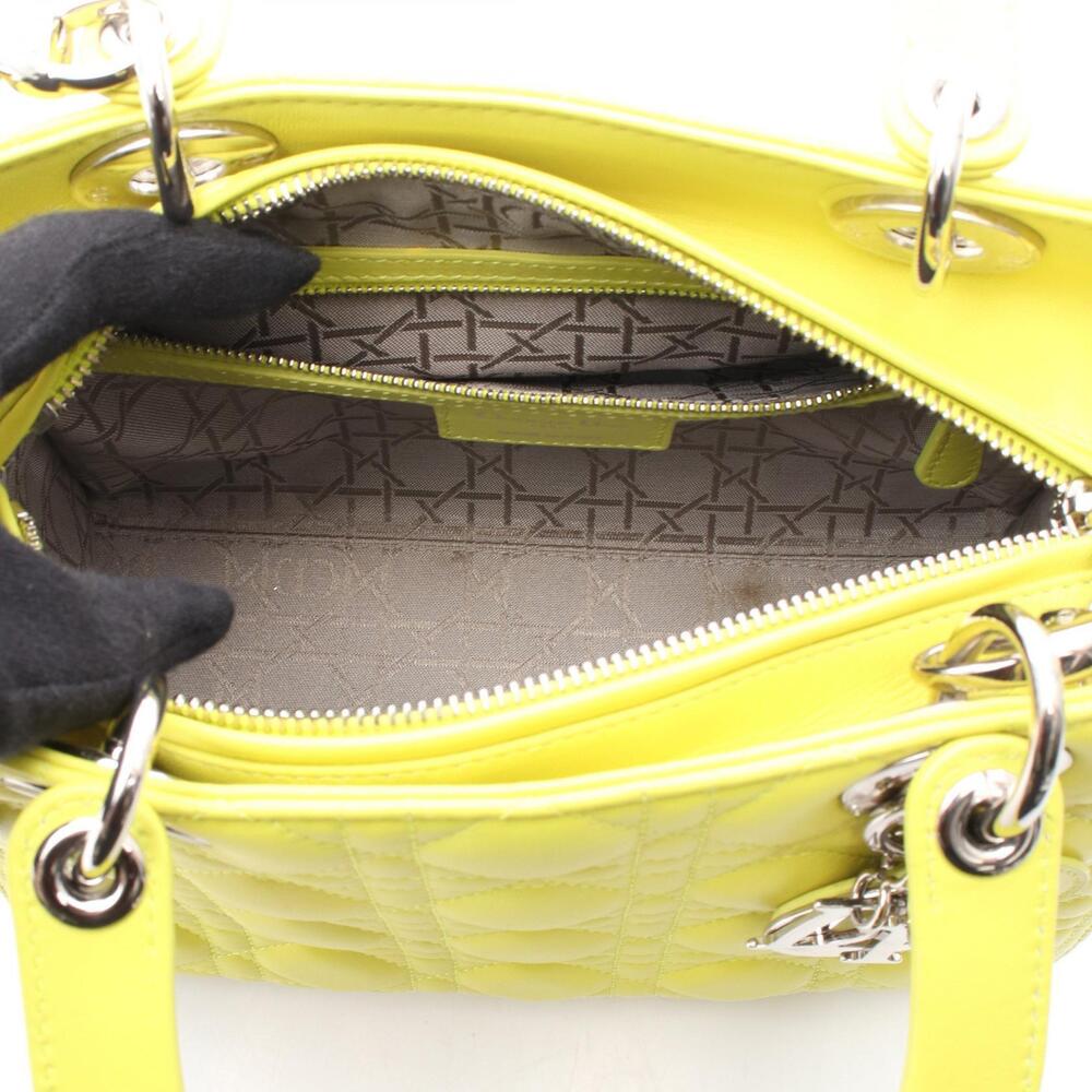 Dior LADY Leather Handbag Yellow